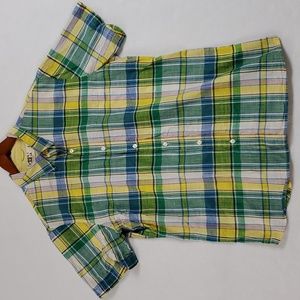 G&M Large Multicolor Plaid Men's Short Sleeve Shirt
